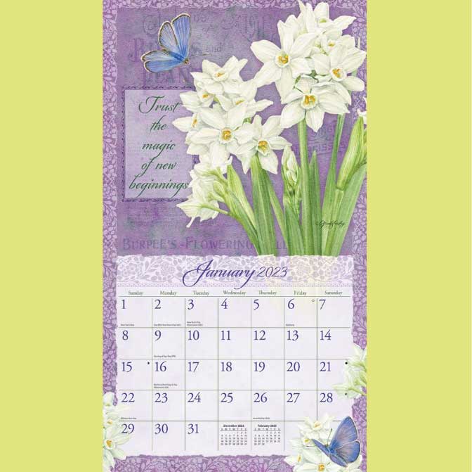 Botanic Inspirations Wall Calendar | Gift Flowers Plants Delivered