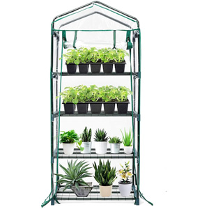 Pre-Made Greenhouses Greenhouse Kits | Tooca 4 Tier Mini Greenhouse